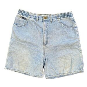 LEE Vintage 90s Light Blue Acid Wash Mom High Waisted Denim Jean Shorts Size 14